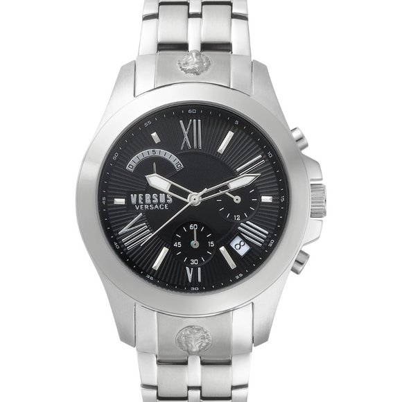 🔥Versace Silver Versus 44mm Watch! New!